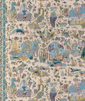 Brunschwig & Fils Shalimar Print Aqua/Leaf Fabric