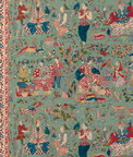 Brunschwig & Fils Shalimar Print Jade/Rose Fabric