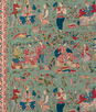 Brunschwig & Fils Shalimar Print Jade/Rose Fabric