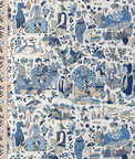 Brunschwig & Fils Shalimar Print Blue/Sand Fabric