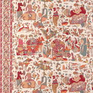 Brunschwig & Fils Shalimar Print Berry/Sand Fabric