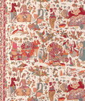 Brunschwig & Fils Shalimar Print Berry/Sand Fabric