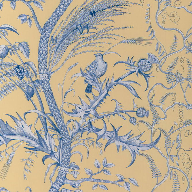 Brunschwig &amp; Fils Bird And Thistle II Sun Fabric