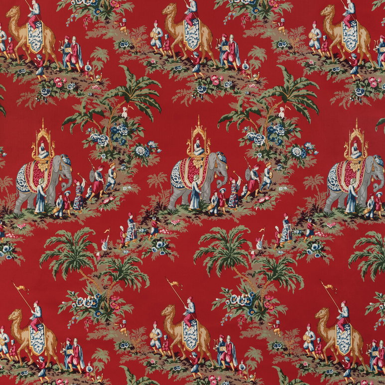 Brunschwig &amp; Fils Beauport Promenade Red Fabric