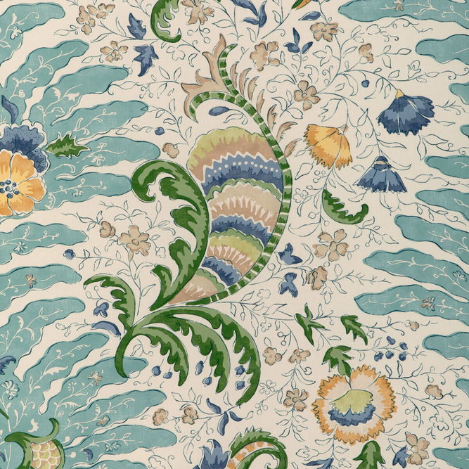 Brunschwig &amp; Fils Riviere Print Aqua Fabric