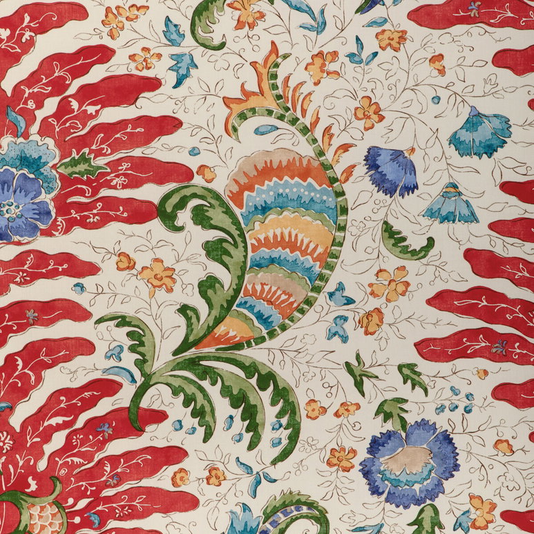 Brunschwig &amp; Fils Riviere Print Red Fabric