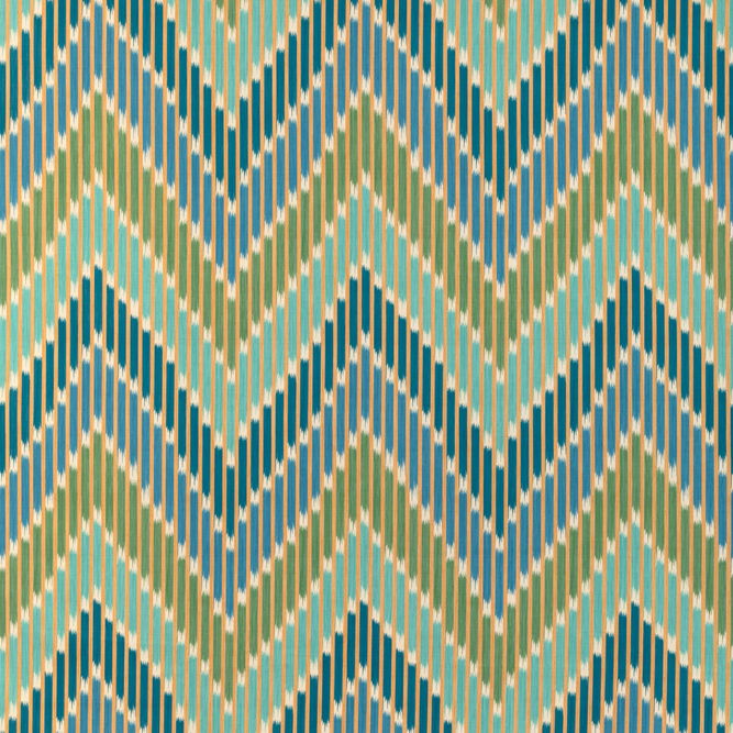 Brunschwig &amp; Fils Cascade Print Teal/Green Fabric