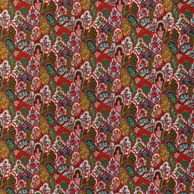 Brunschwig &amp; Fils Villandry Print Red Fabric