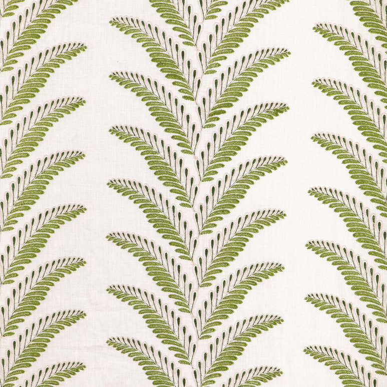 Brunschwig &amp; Fils Fougere Embroidery Leaf Fabric