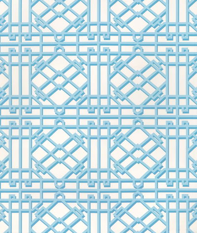 Brunschwig & Fils Pavilion Trellis Aqua Fabric