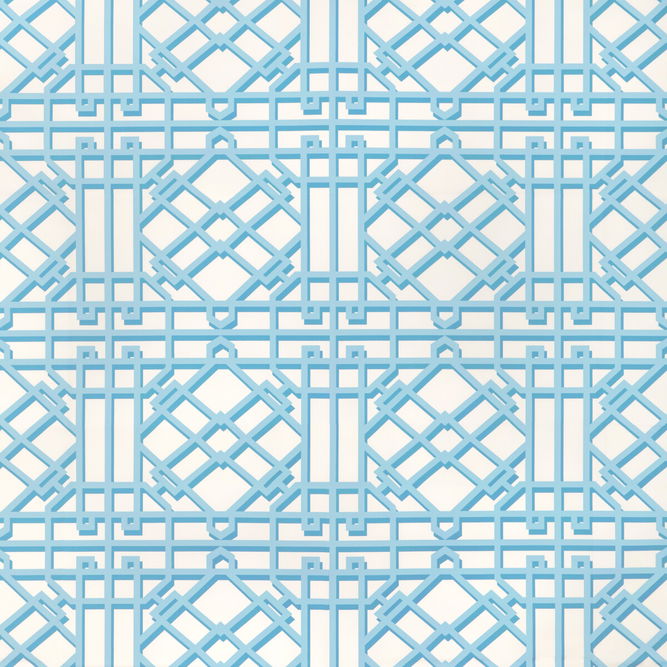 Brunschwig &amp; Fils Pavilion Trellis Aqua Fabric