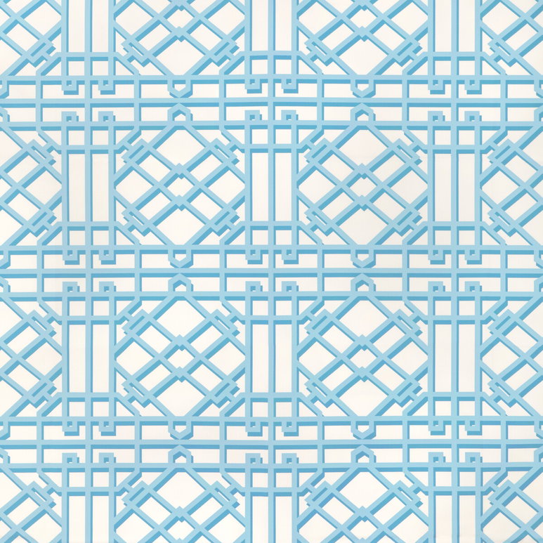 Brunschwig &amp; Fils Pavilion Trellis Aqua Fabric