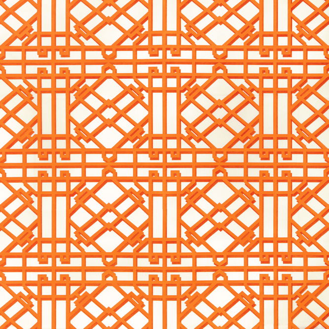 Brunschwig &amp; Fils Pavilion Trellis Orange Fabric