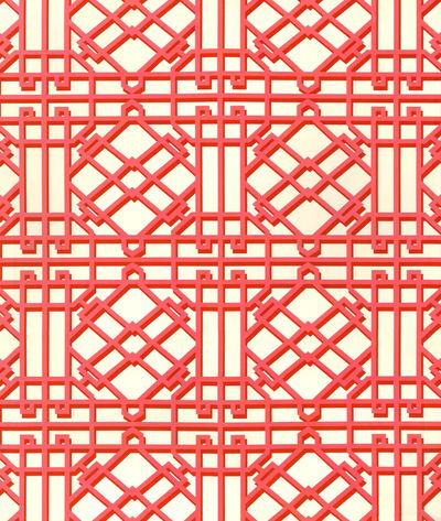 Brunschwig & Fils Pavilion Trellis Red Fabric