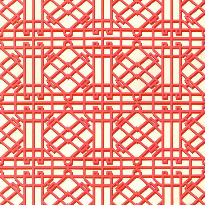 Brunschwig &amp; Fils Pavilion Trellis Red Fabric
