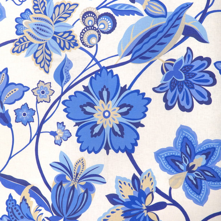 Brunschwig &amp; Fils Botanique Print Blue Fabric
