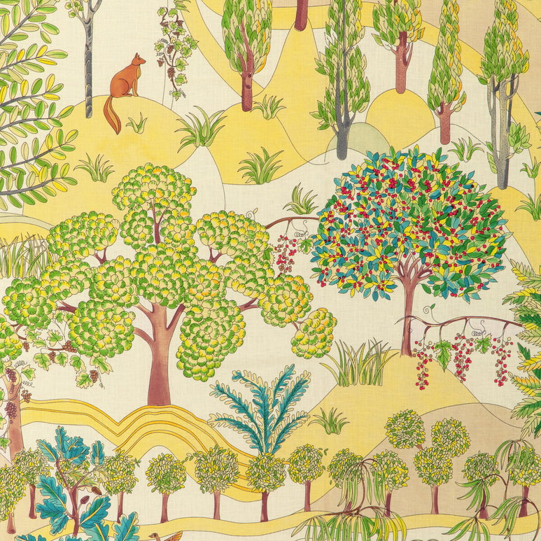 Brunschwig &amp; Fils Folklore Print Leaf Fabric
