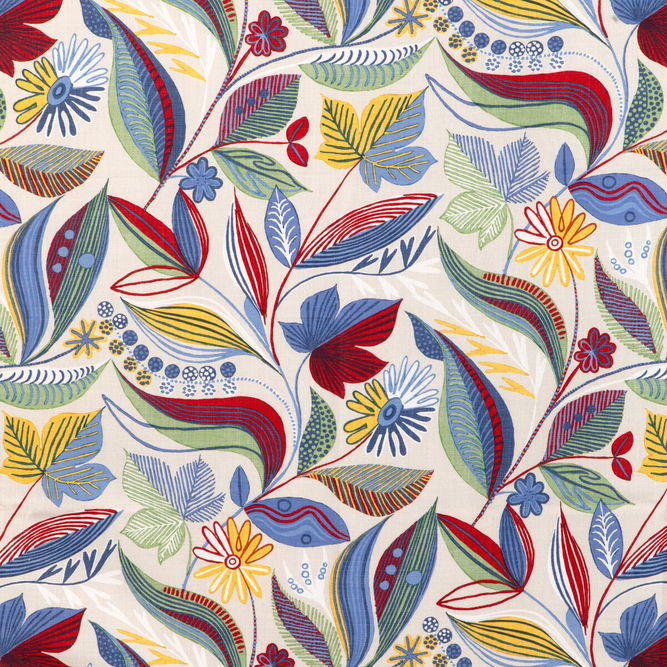 Brunschwig &amp; Fils Carlsten Print Primary Fabric