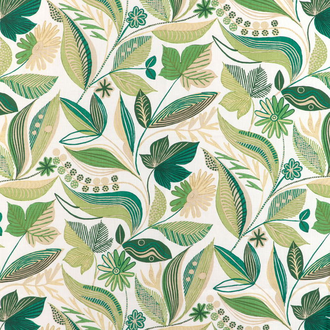 Brunschwig &amp; Fils Carlsten Print Leaf Fabric