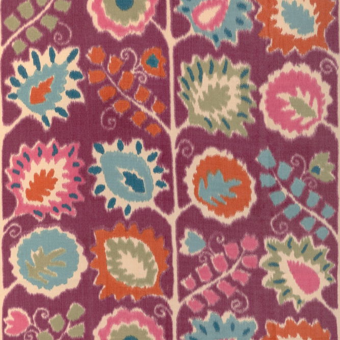 Brunschwig &amp; Fils Rosendal Warp Print Plum Fabric