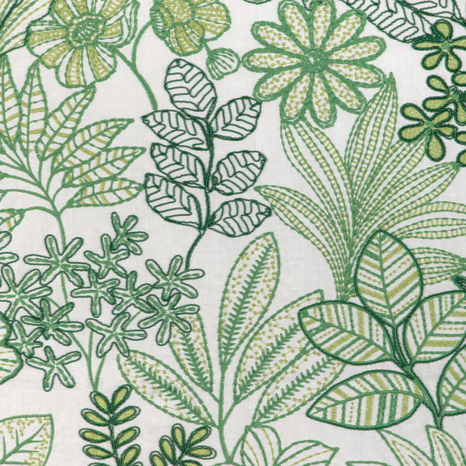 Brunschwig &amp; Fils Woodruff Embroidery Leaf Fabric