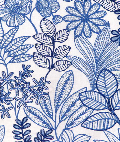 Brunschwig & Fils Woodruff Embroidery Blue Fabric