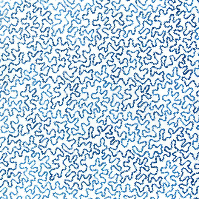 Brunschwig &amp; Fils Bramble Embroidery Blue Fabric