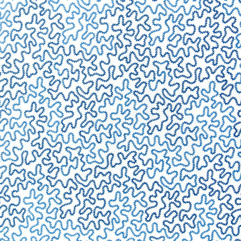 Brunschwig &amp; Fils Bramble Embroidery Blue Fabric