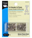 Dritz 14 Nickel Plated Hooks & Eyes - Size 3