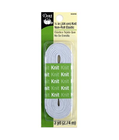 Dritz 1/4 inch White Knit Non-Roll Elastic - 3 Yards
