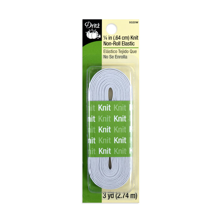 Dritz 1/4" White Knit Non-Roll Elastic - 3 Yards