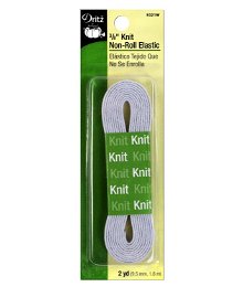 Dritz 3/8" White Knit Non-Roll Elastic - 2 Yards