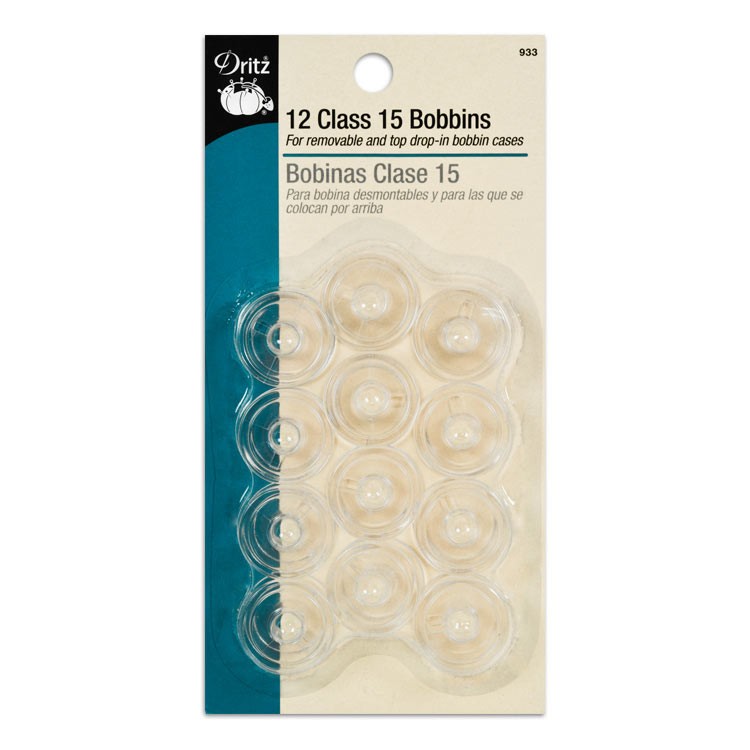 Dritz 12 Plastic Bobbins - Class 15