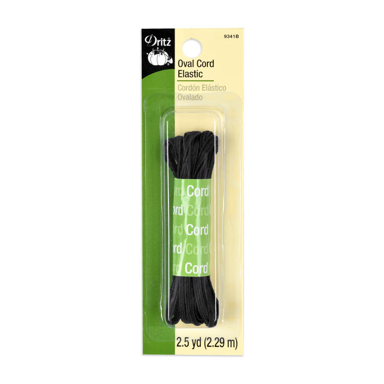 Dritz Black Oval Cord Elastic - 2-1/2 Yards