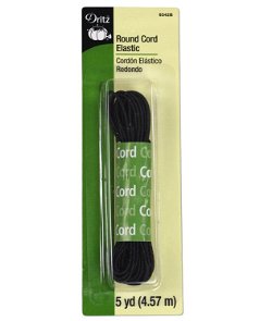 Dritz Black Round Cord Elastic - 5 Yards