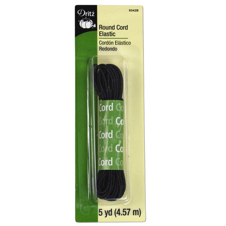 Dritz Black Round Cord Elastic - 5 Yards