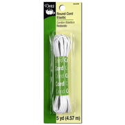 Dritz White Round Cord Elastic - 5 Yards