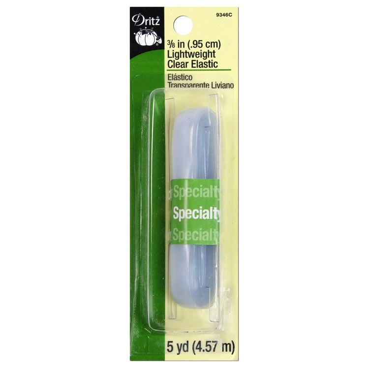 Dritz 3/8" Lightweight Clear Elastic - 5 Yards