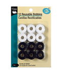 Dritz 12 Pre-Filled Plastic Bobbins Black/White - Class 15