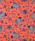 Lee Jofa Oriental Fishes Indigo Fabric