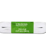 Dritz 1/2" White Woven Non-Roll Elastic - 4 Yards