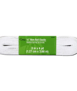 Dritz 1/2" White Woven Non-Roll Elastic - 4 Yards