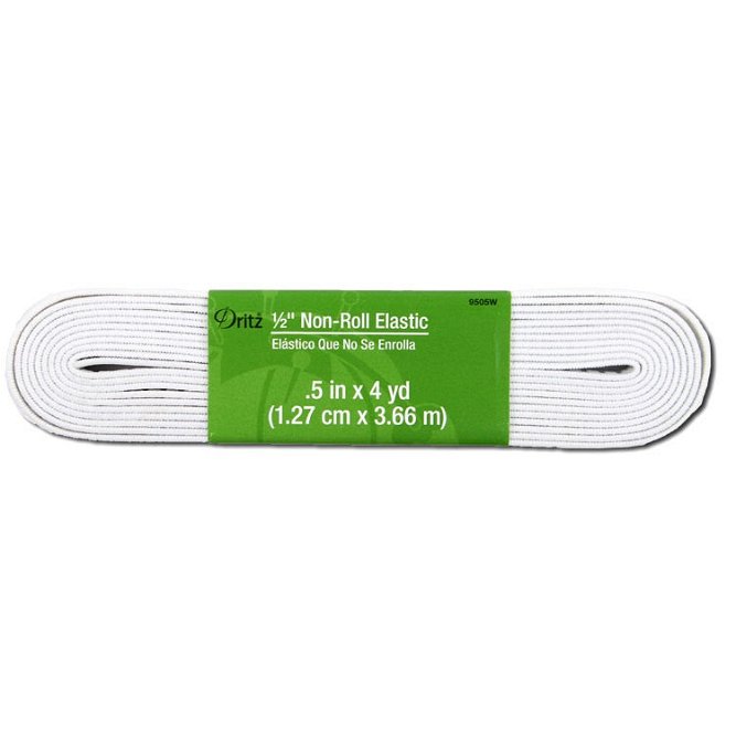 Dritz 1/2&quot; White Woven Non-Roll Elastic - 4 Yards