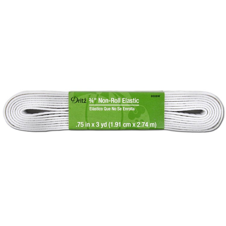 Dritz 3/4" White Woven Non-Roll Elastic - 3 Yards