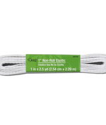 Dritz 1" White Woven Non-Roll Elastic - 2.5 Yards