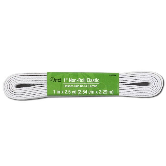 Dritz 1&quot; White Woven Non-Roll Elastic - 2.5 Yards