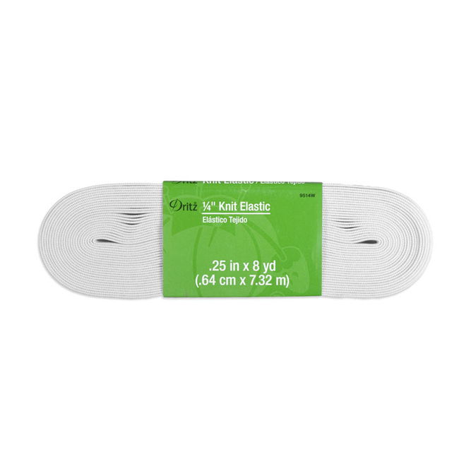 Dritz 1/4&quot; White Knit Elastic - 8 Yards