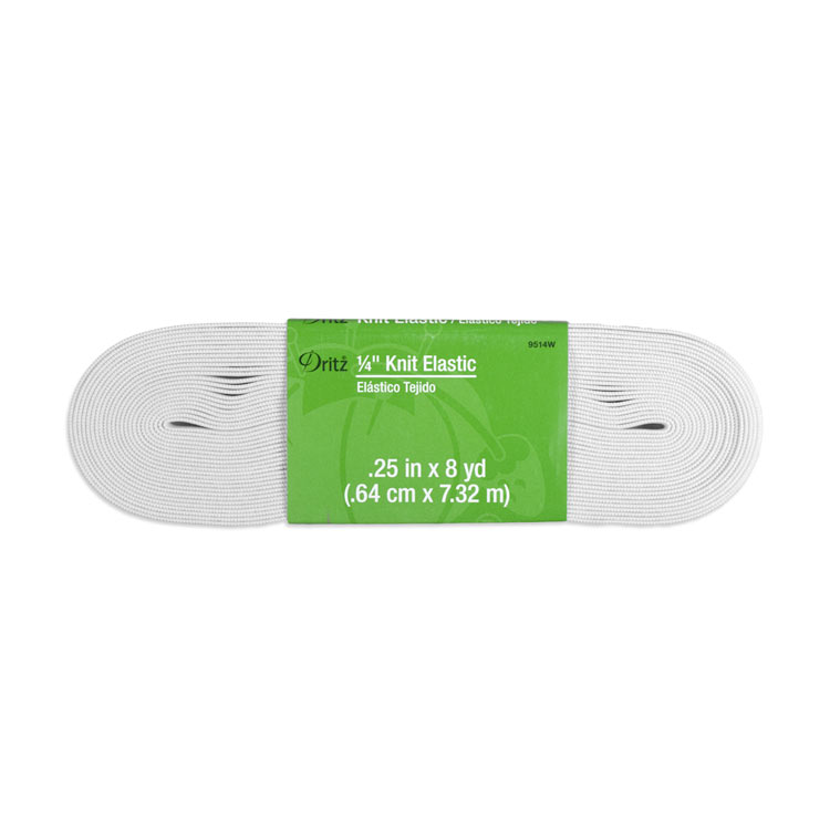 Dritz 1/4" White Knit Elastic - 8 Yards