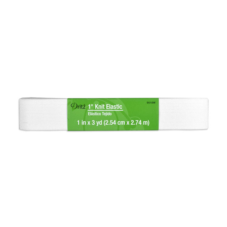 Dritz 1" White Knit Elastic - 3 Yards