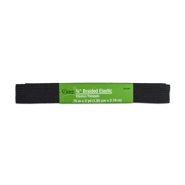 Dritz 3/4" Black Braided Elastic - 3 Yards
